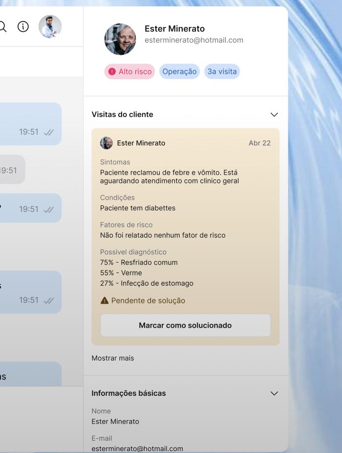 Dashboard de triagem da Vitalis AI