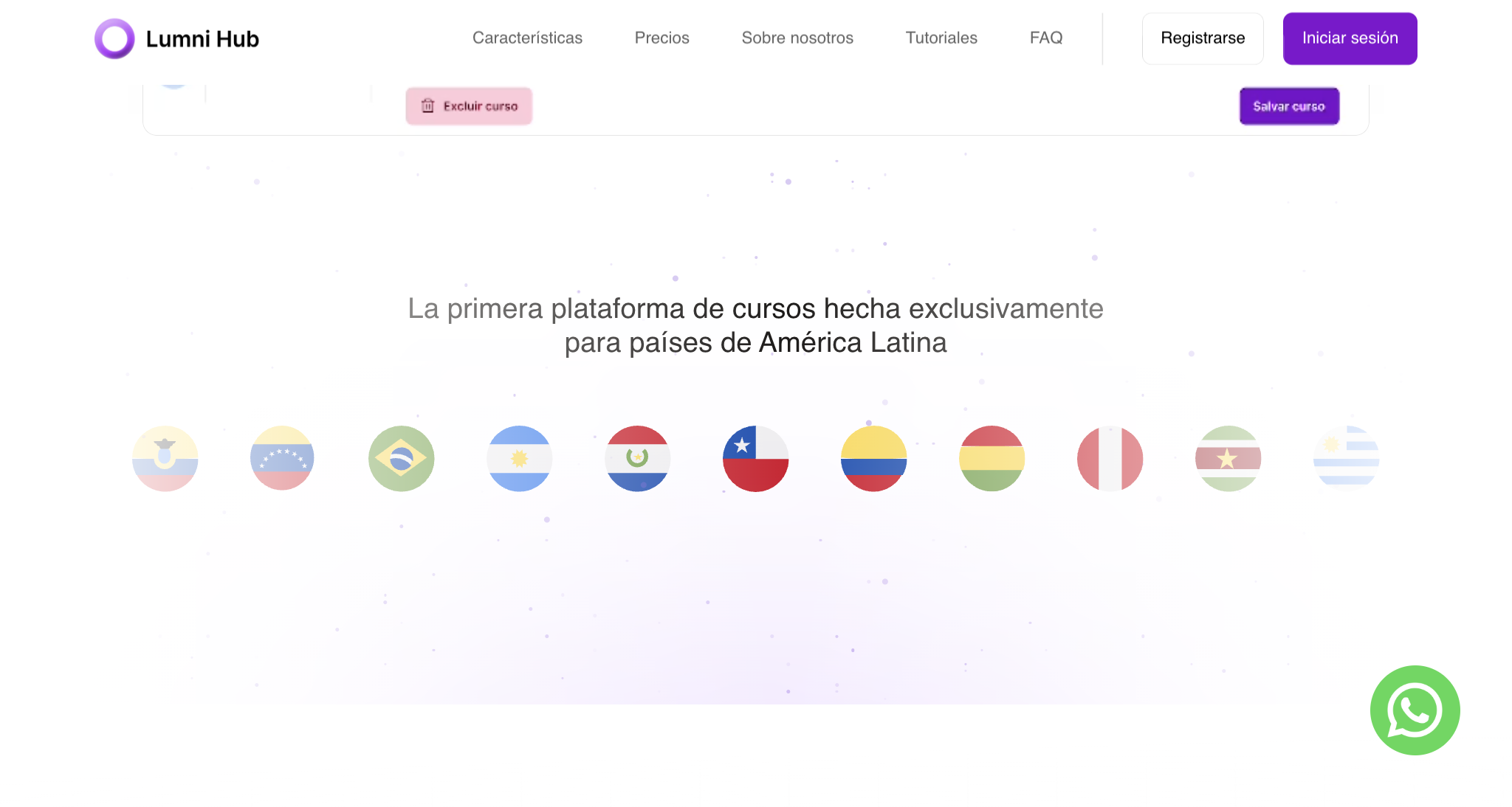 Catálogo e área de cursos da LumniHub