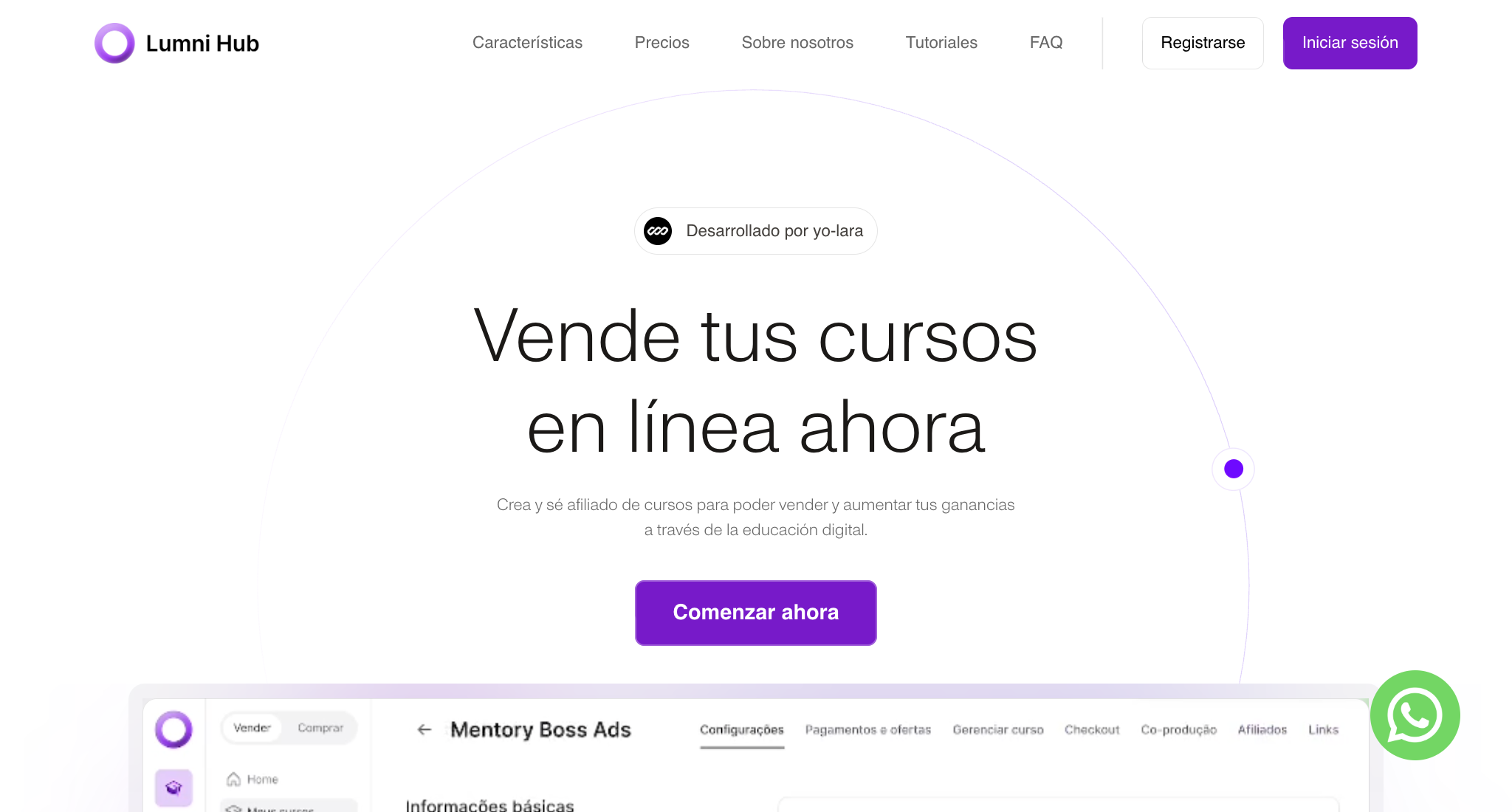 Página inicial da LumniHub